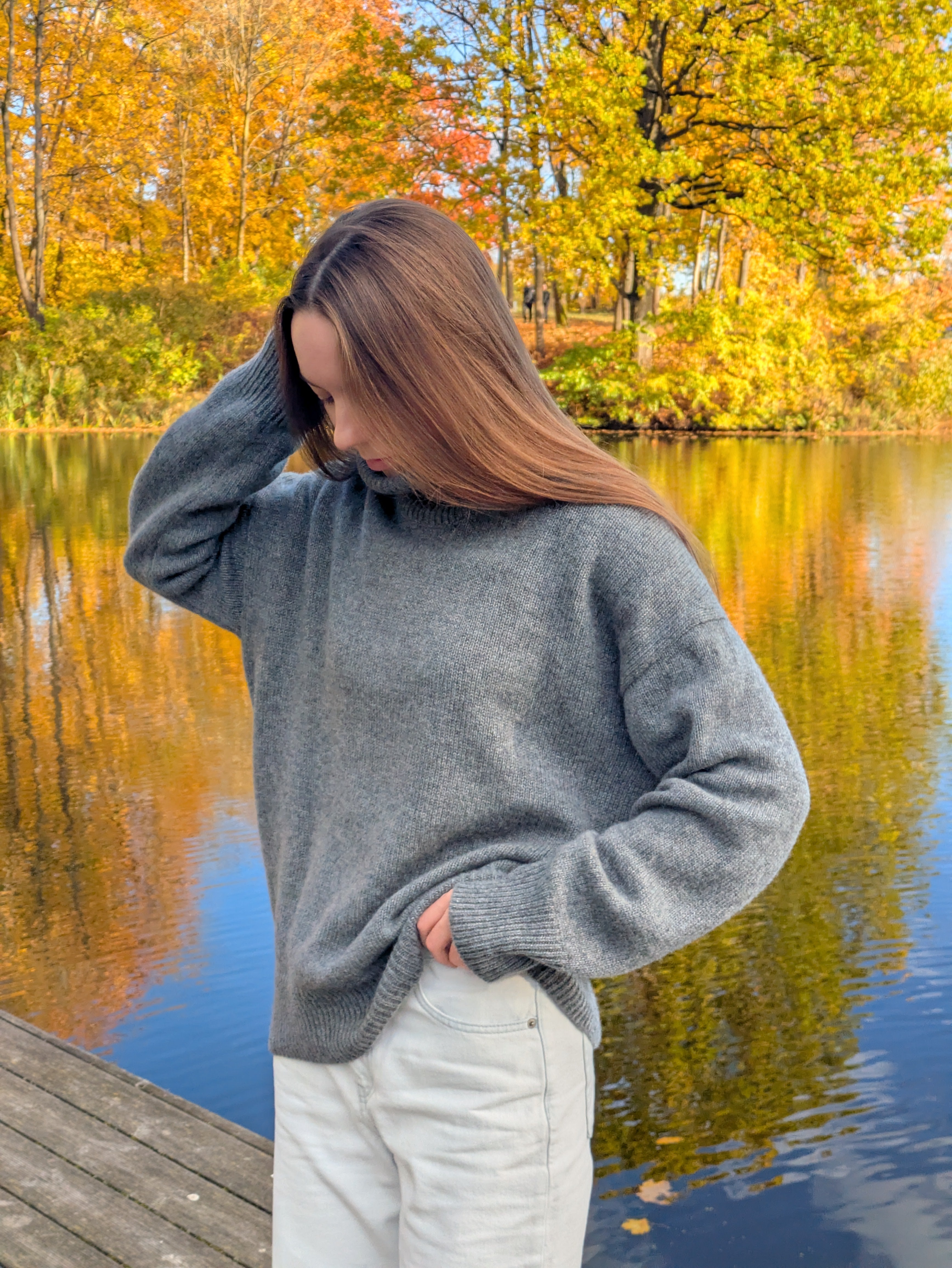 Pure Cashmere Turtleneck Sweater - Oversized High Neck Jumper