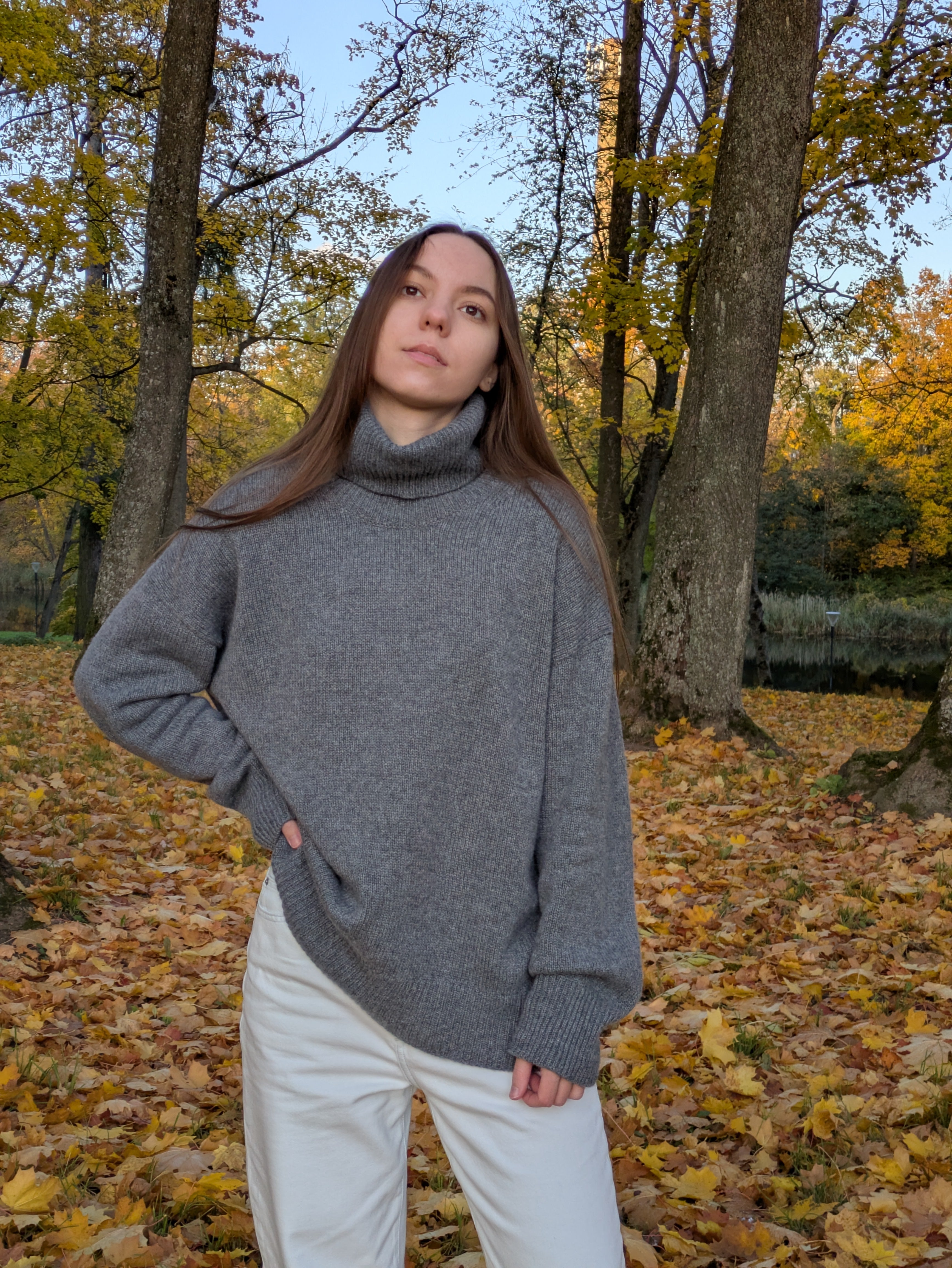 Pure Cashmere Turtleneck Sweater - Oversized High Neck Jumper