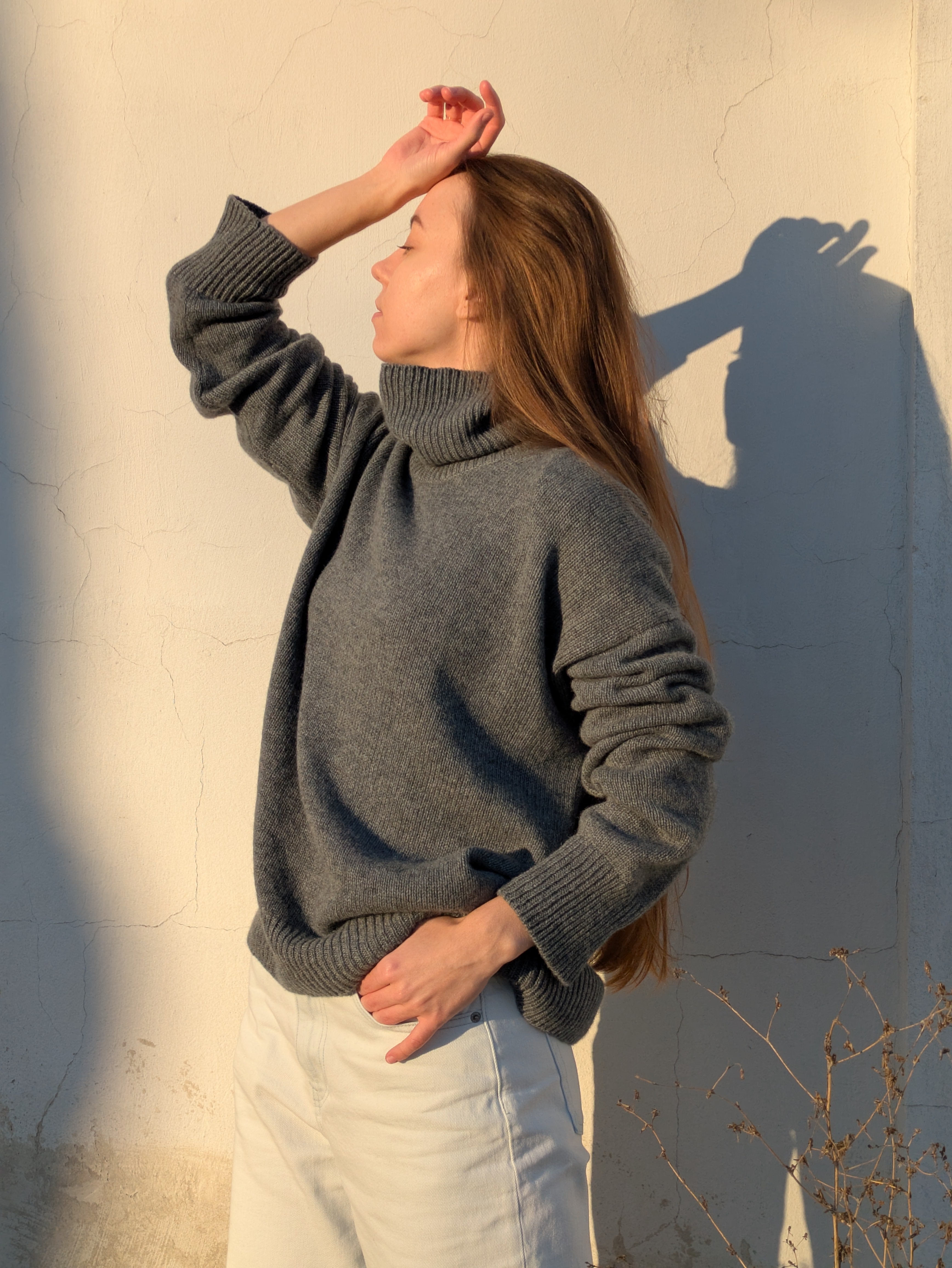 Pure Cashmere Turtleneck Sweater - Oversized High Neck Jumper