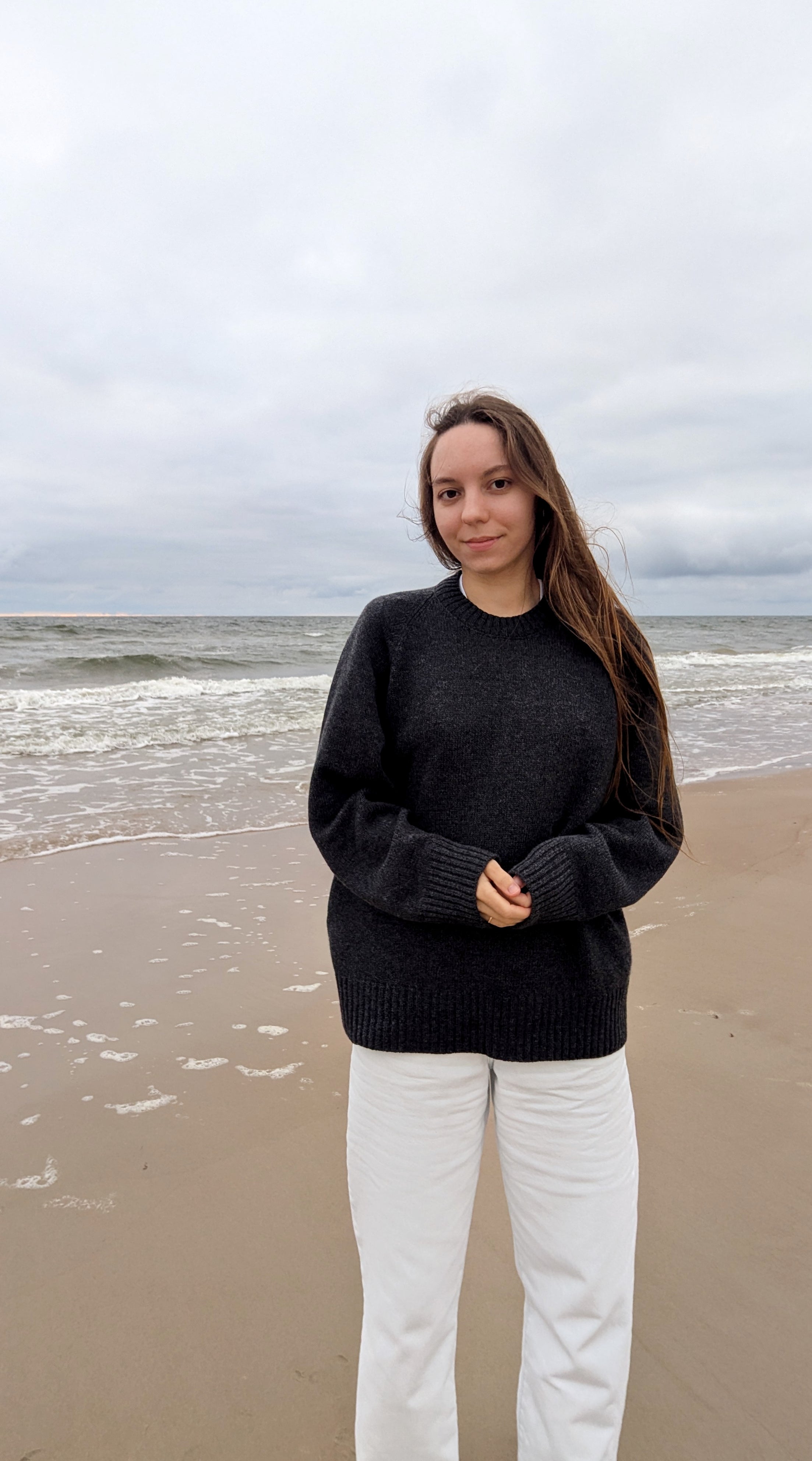 Anthracite cashmere sweater women