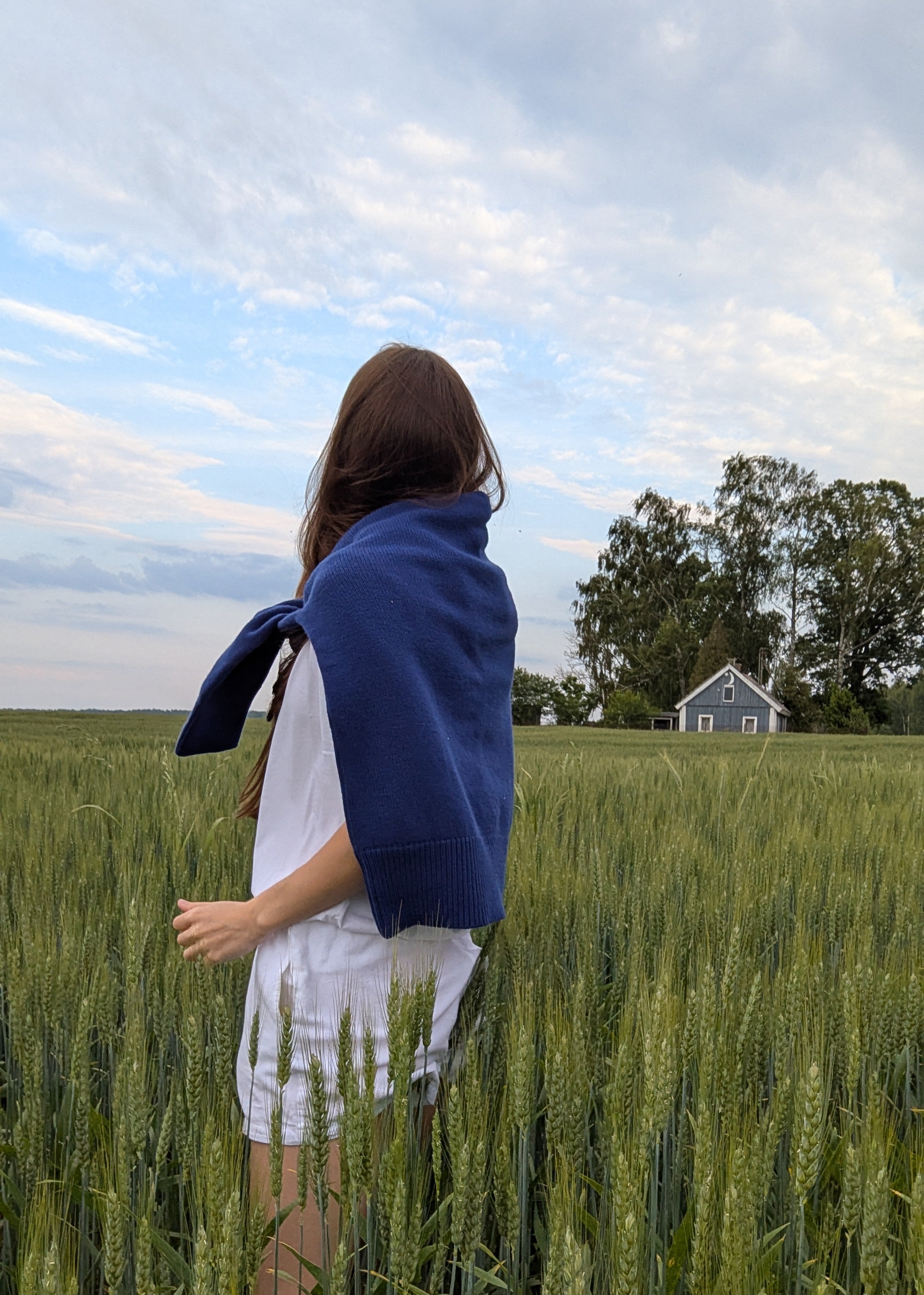 Blue high neck sweater
