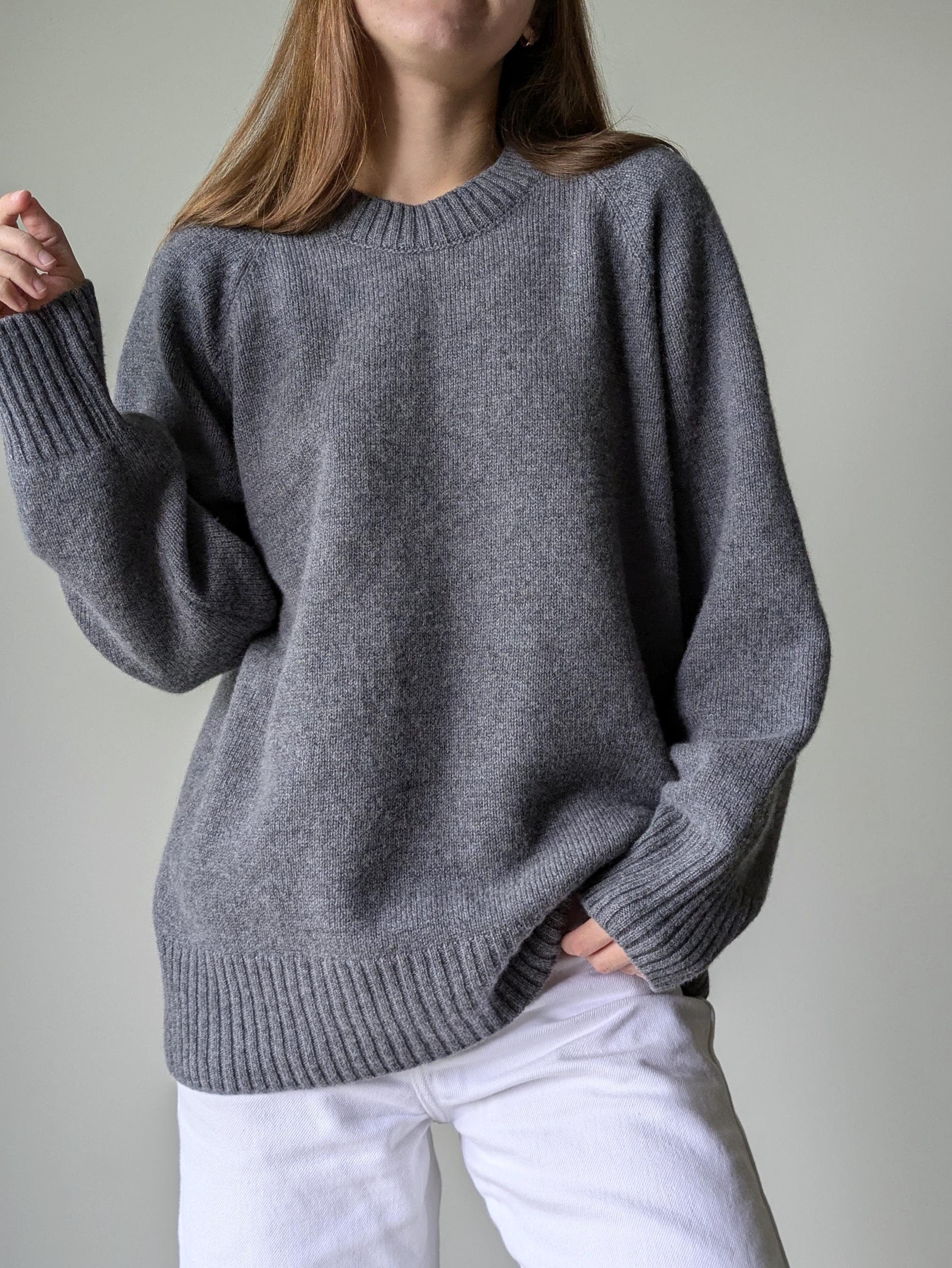 Gray sweater front view