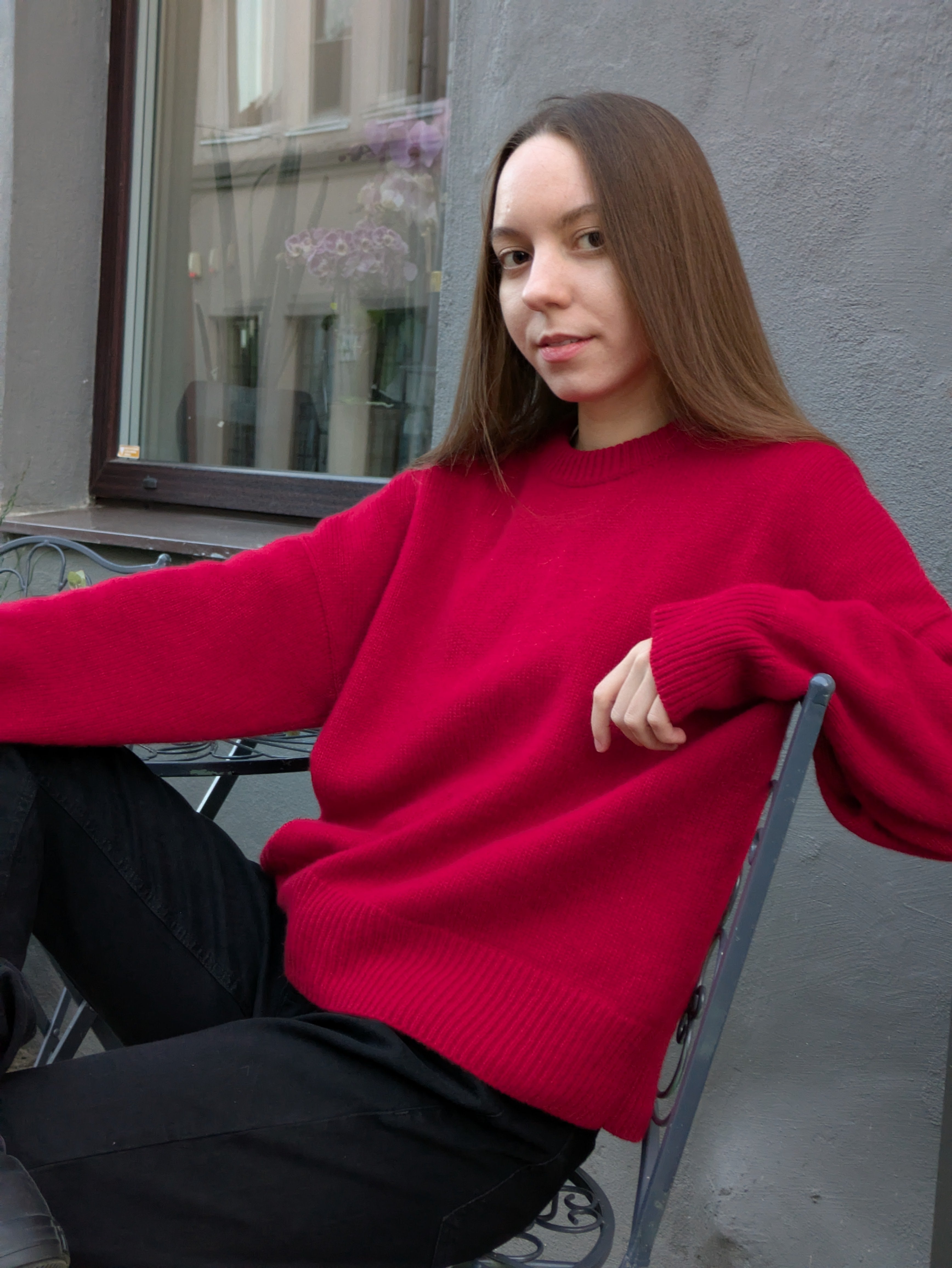 Red sweater cashmere women