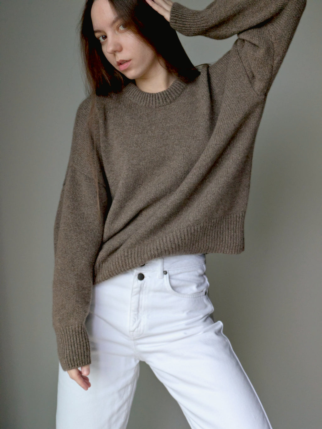 brown cashmere sweater women