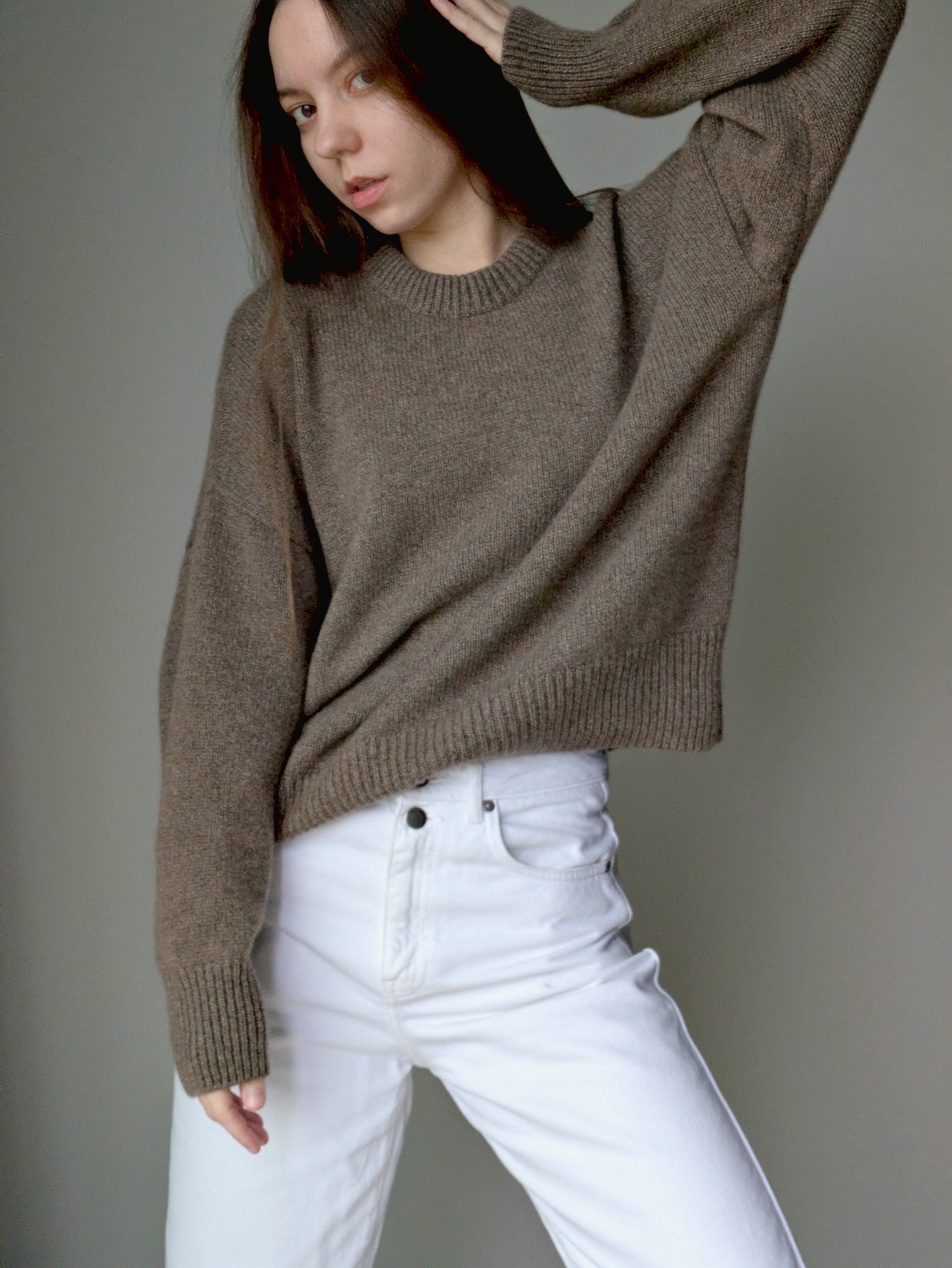 brown cashmere sweater women