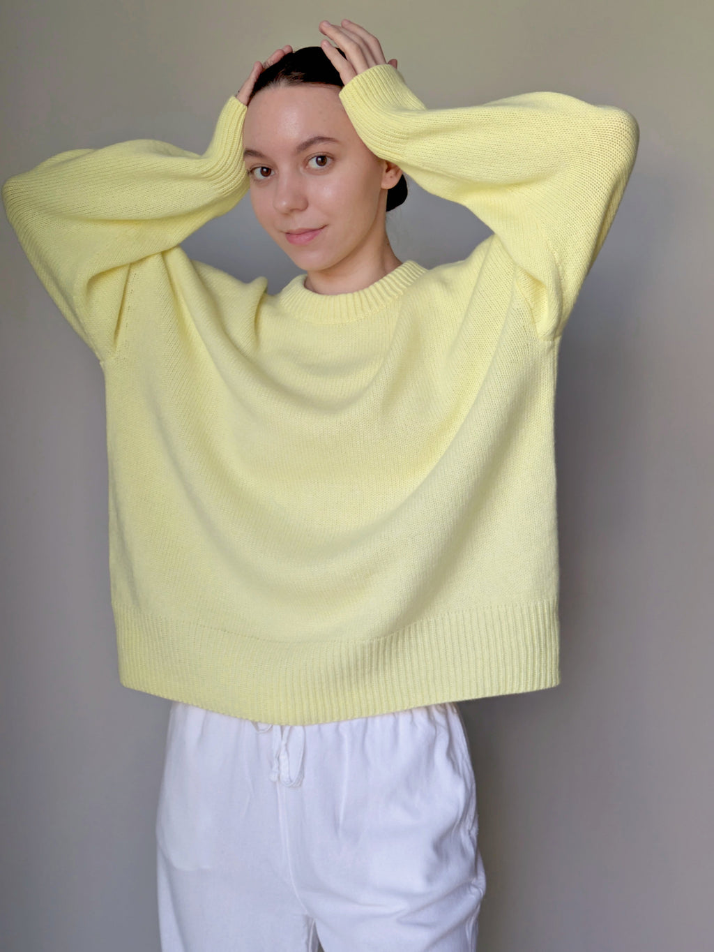 Yellow wool sweater women