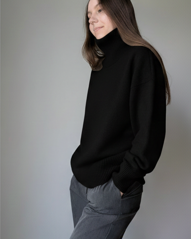black cashmere sweater