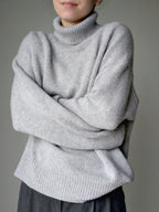 Pearl grey cashmere sweater women