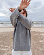 light gray sweater