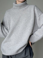 Pearl grey cashmere sweater women
