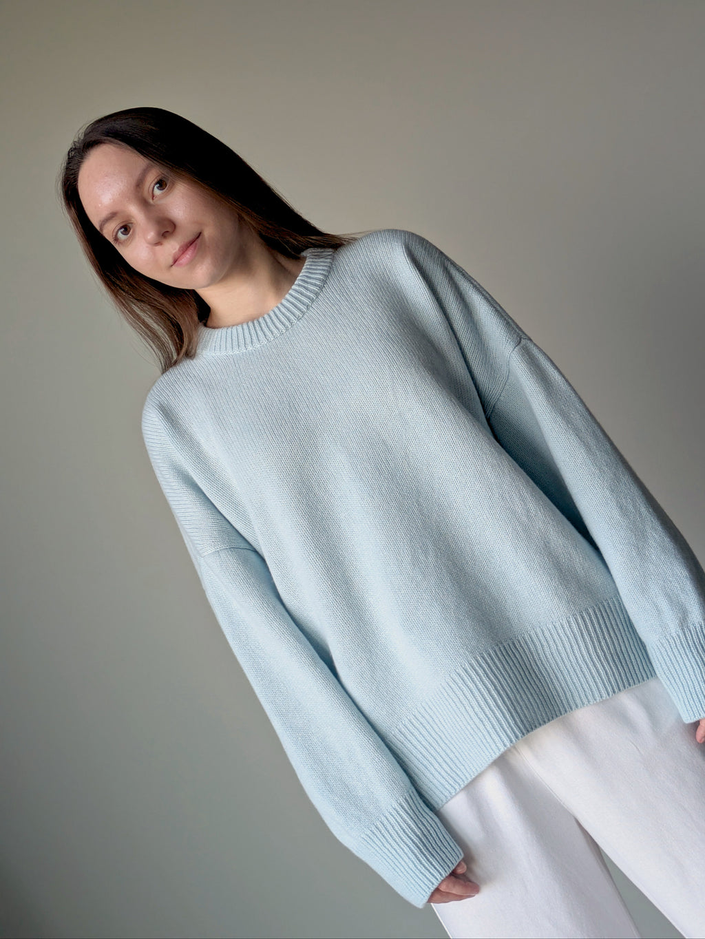 Light blue cashmere sweater