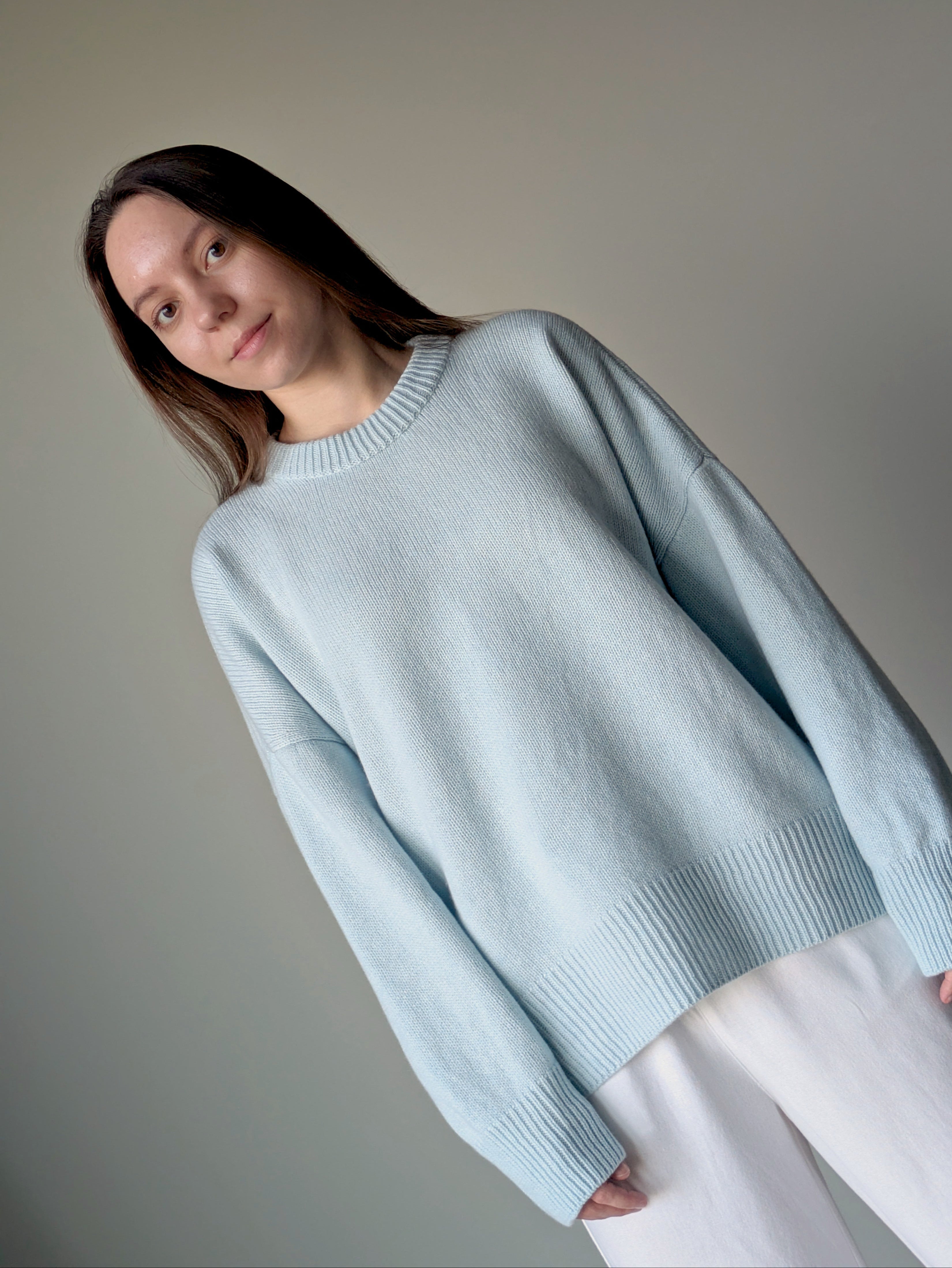 Light blue cashmere sweater