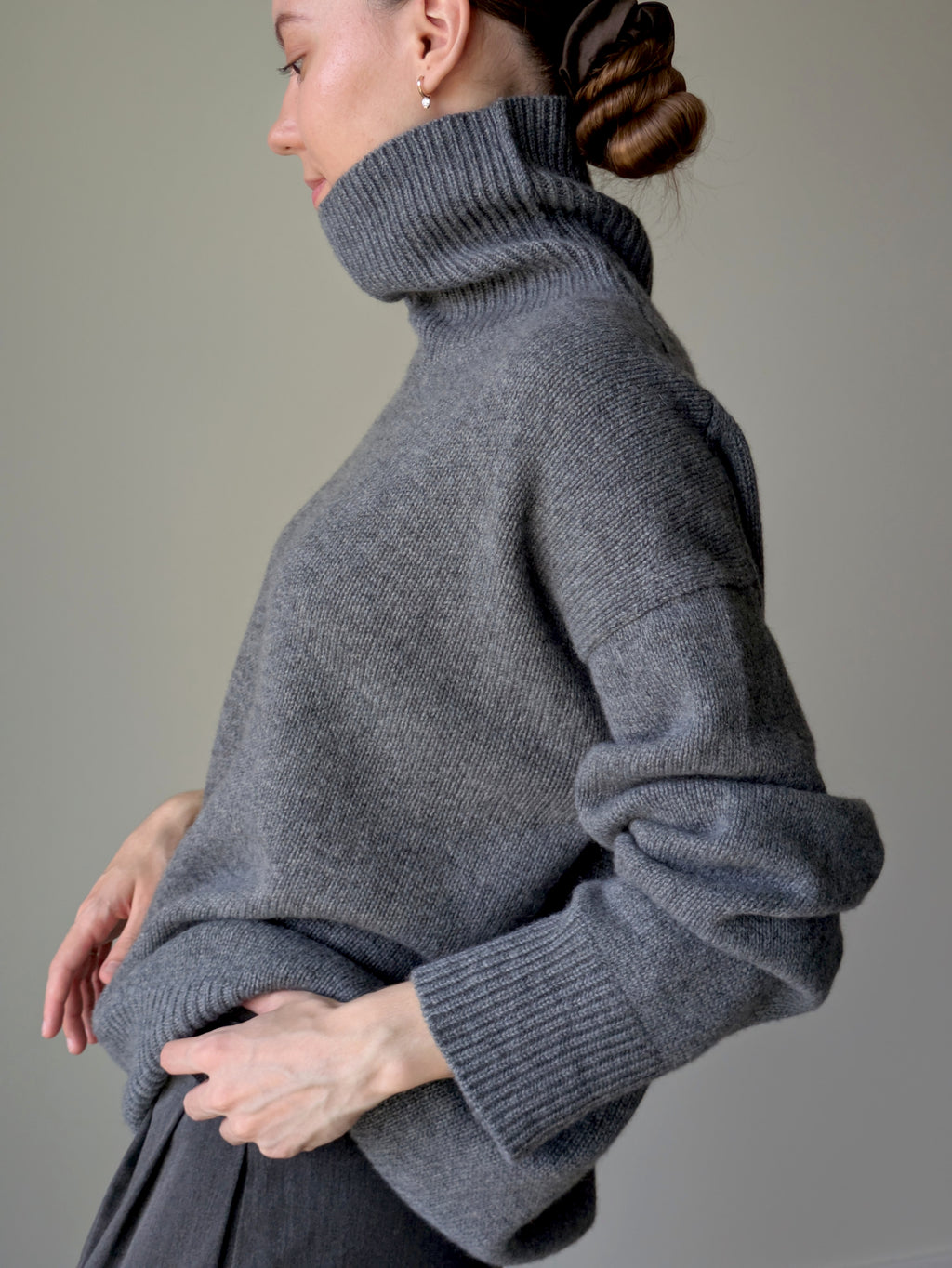 Gray cashmere sweater