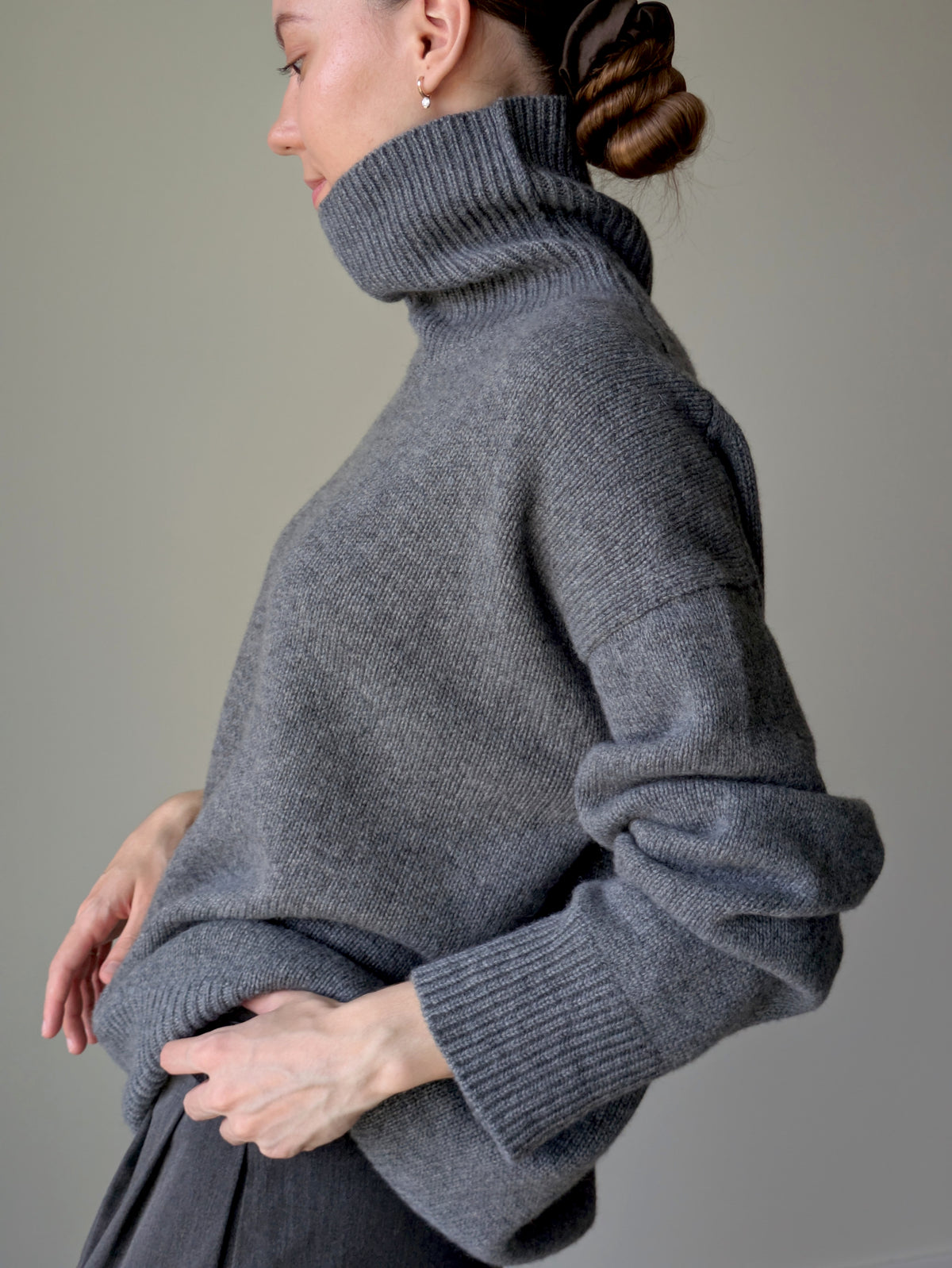 Gray cashmere sweater