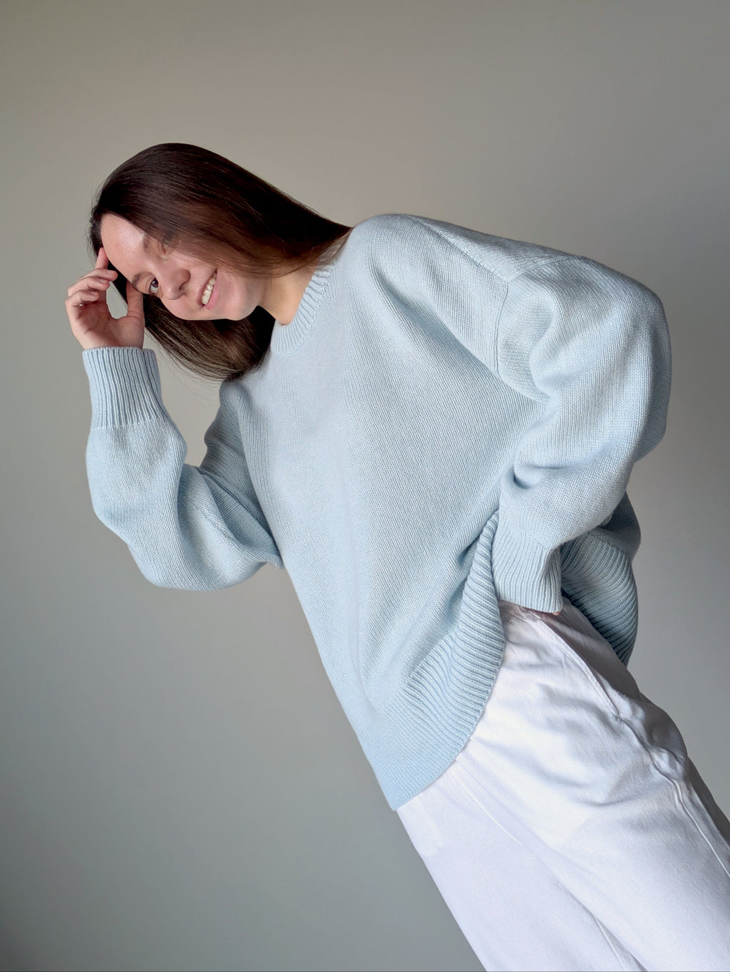Light blue cashmere sweater