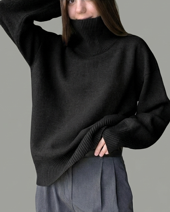black cashmere sweater