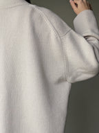 Oatmeal grey Oversized Cardigan – Merino Cashmere V-Neck Knitted Cardigan