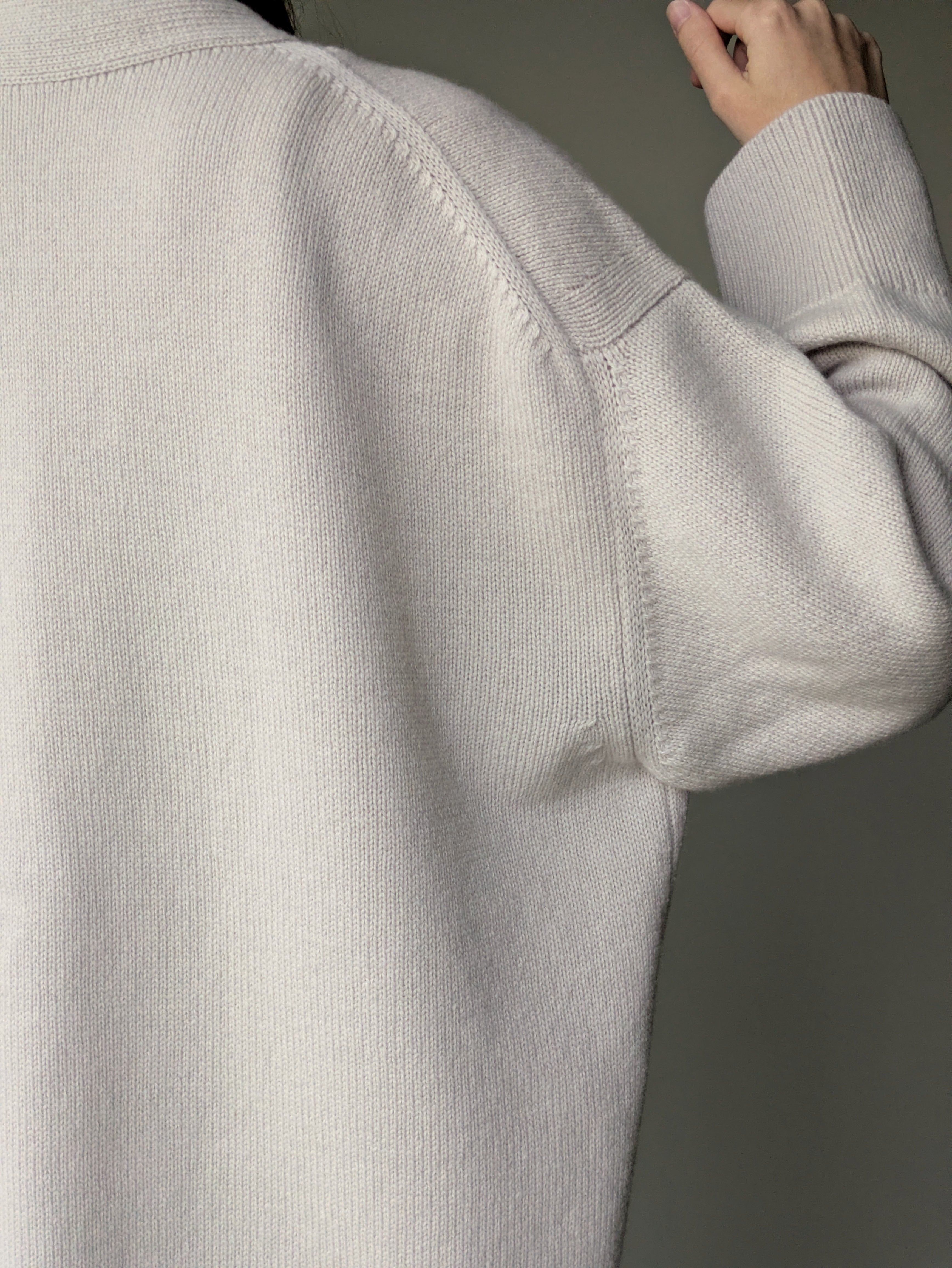 Oatmeal grey Oversized Cardigan – Merino Cashmere V-Neck Knitted Cardigan