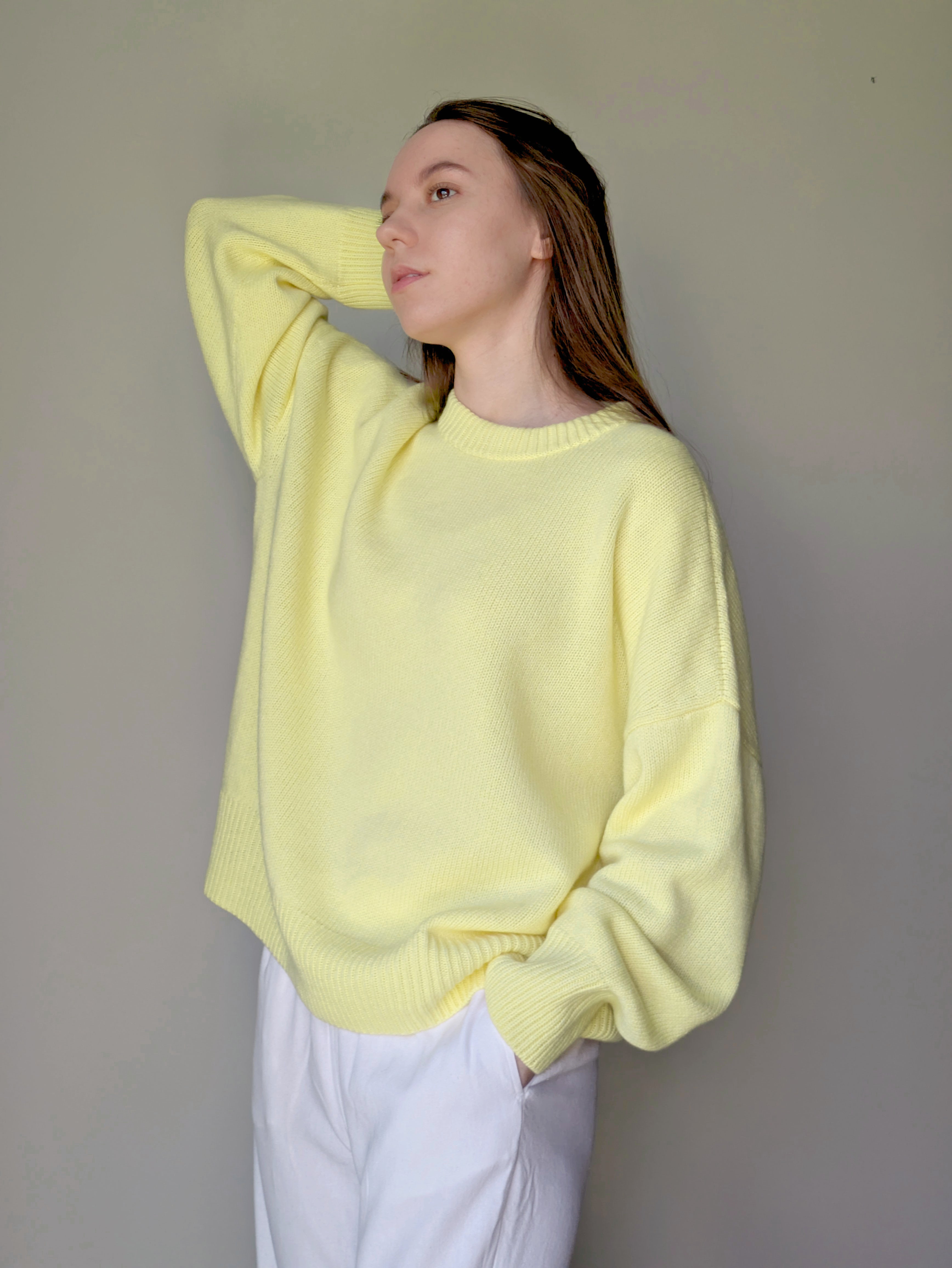 Yellow merino wool sweater