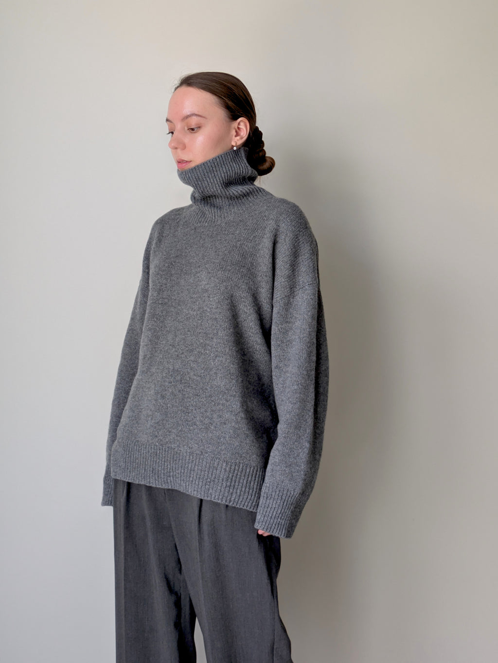 Gray cashmere sweater