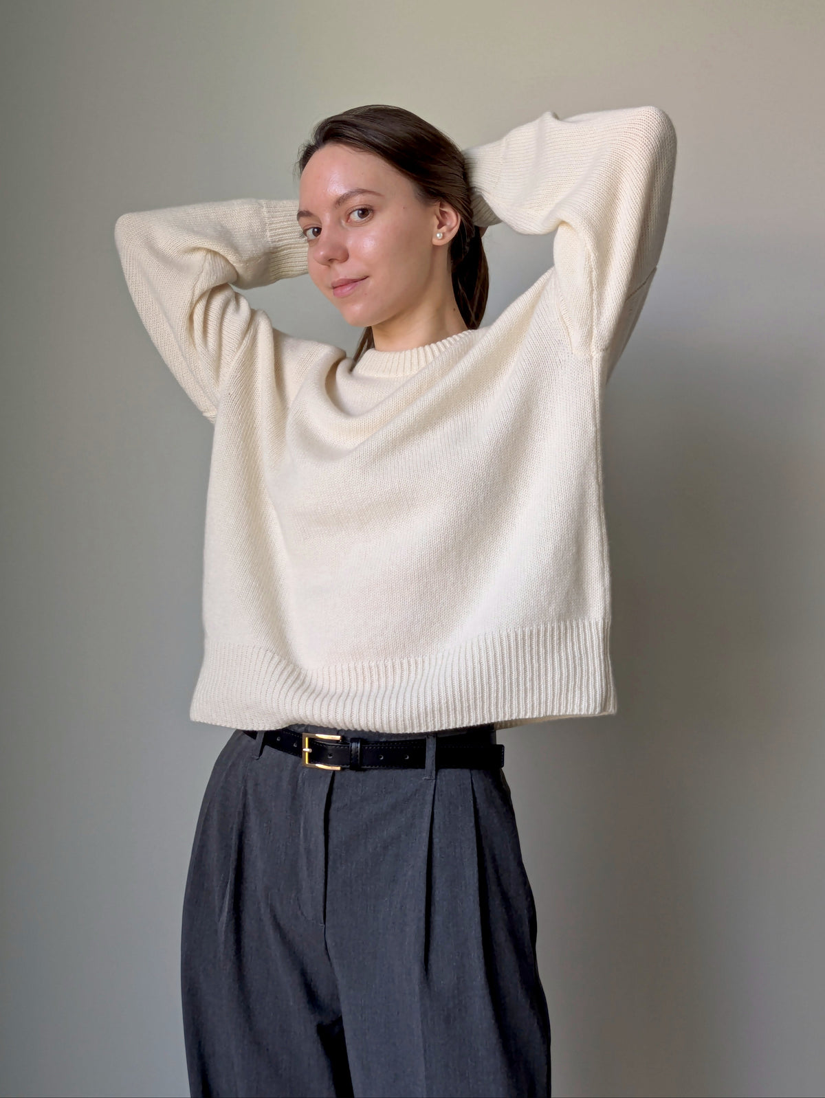 Cream cashmere sweater women