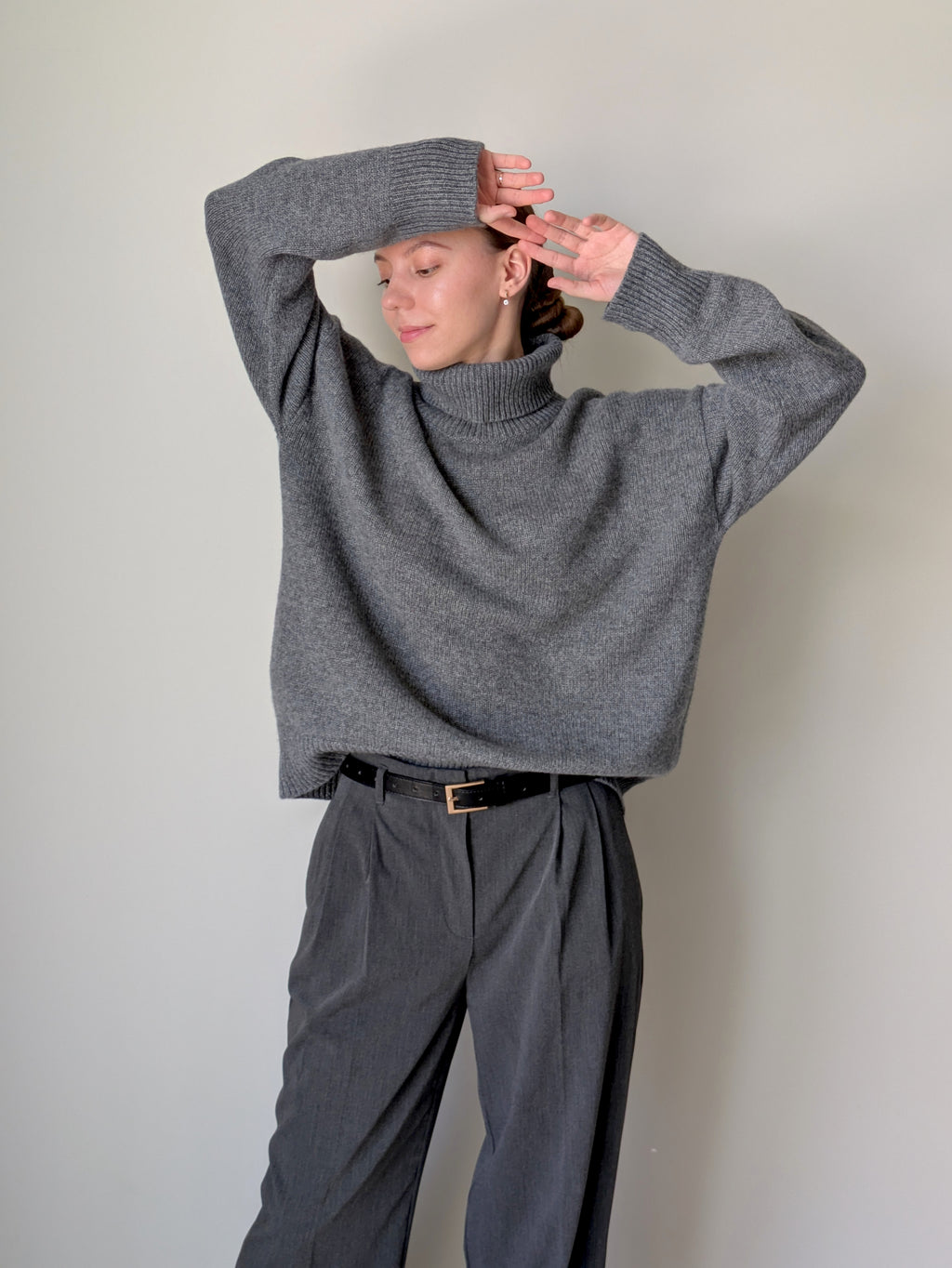 Gray cashmere sweater