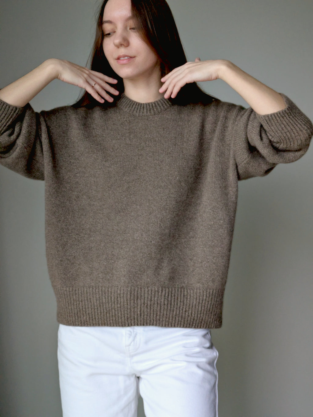 brown cashmere sweater women