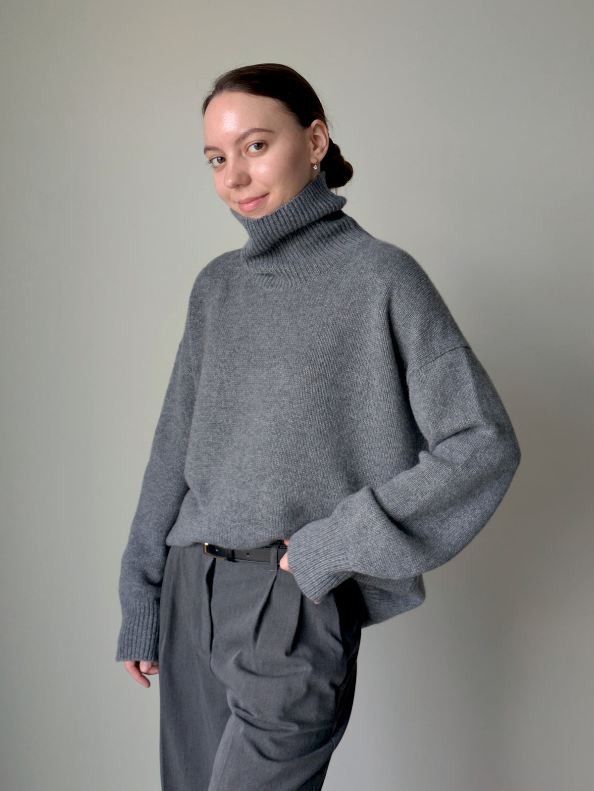 Gray cashmere sweater