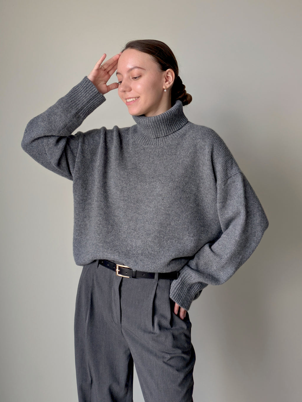Gray cashmere sweater
