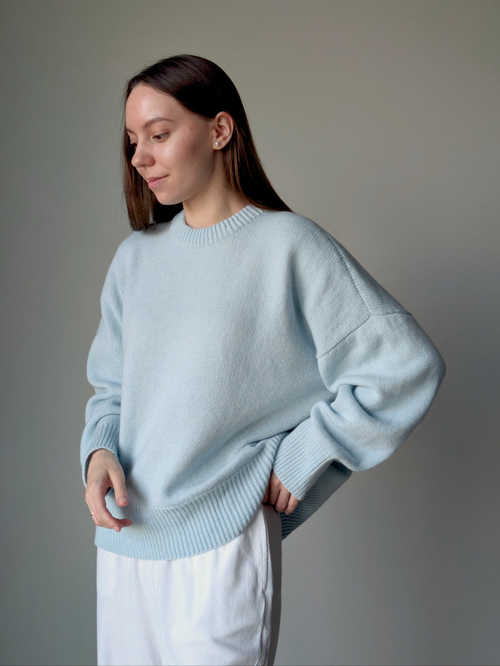 Light blue cashmere sweater