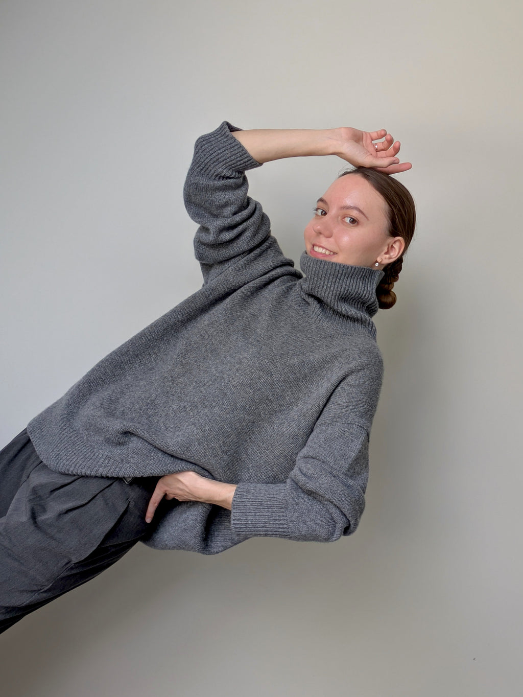 Gray cashmere sweater