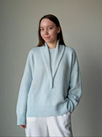 Light blue wool mini scarf