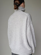 Pearl grey cashmere sweater women