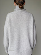 Pearl grey cashmere sweater women