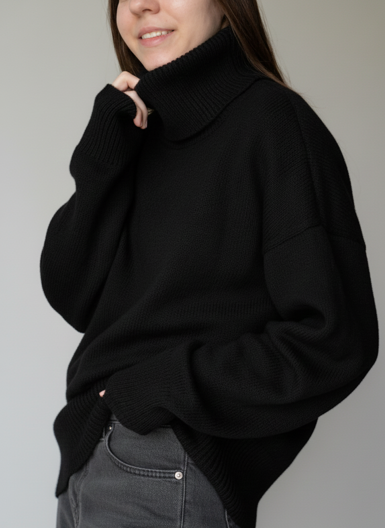 black turtleneck sweater women