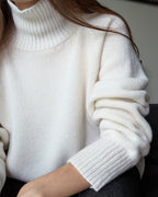 White cashmere blend sweater women
