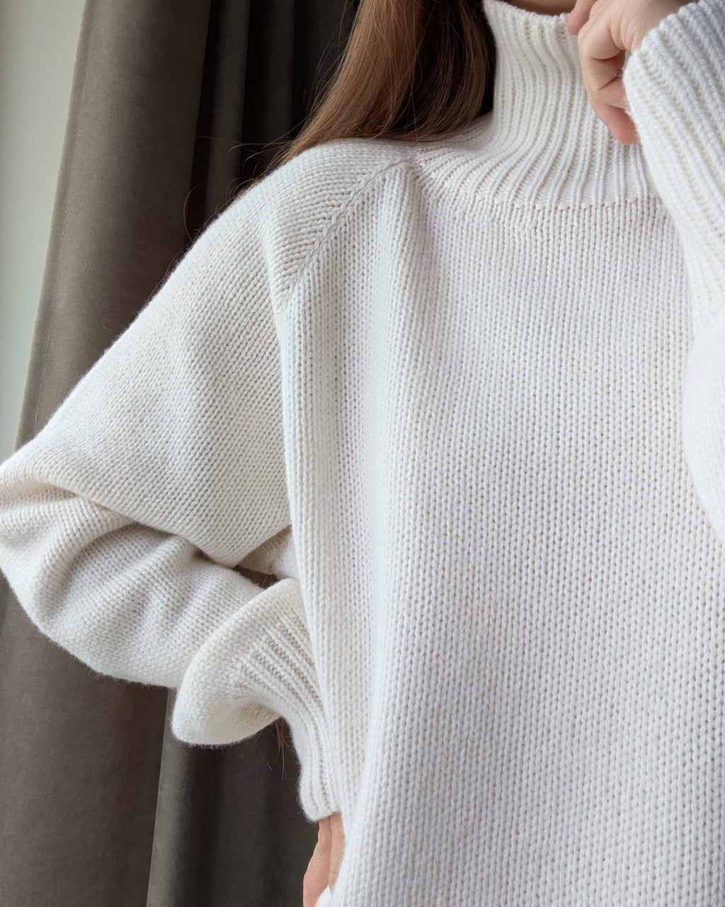 White cashmere blend sweater women