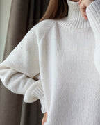 White cashmere blend sweater women