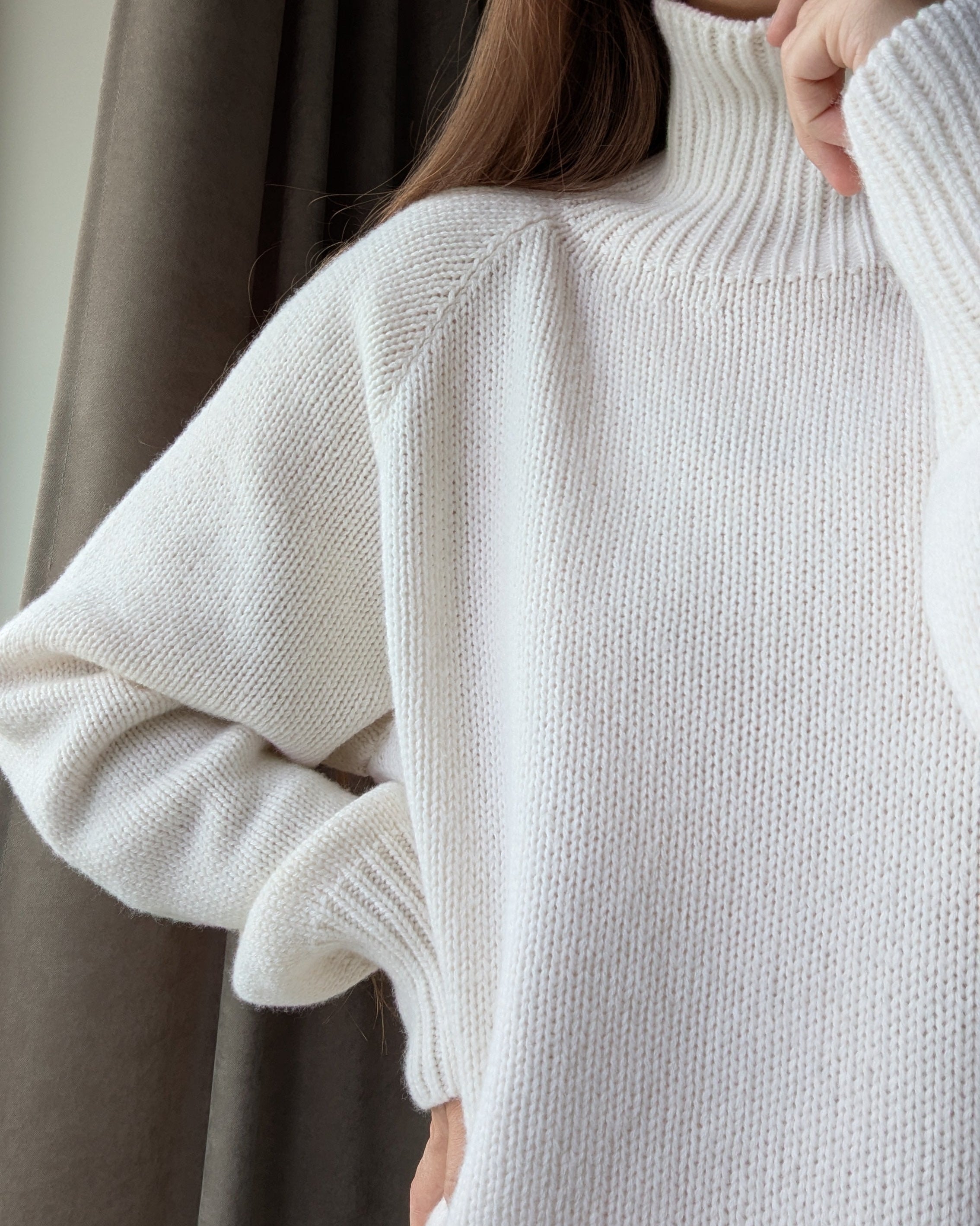 White cashmere blend sweater women