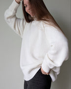 White cashmere blend sweater women