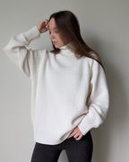 White cashmere blend sweater women