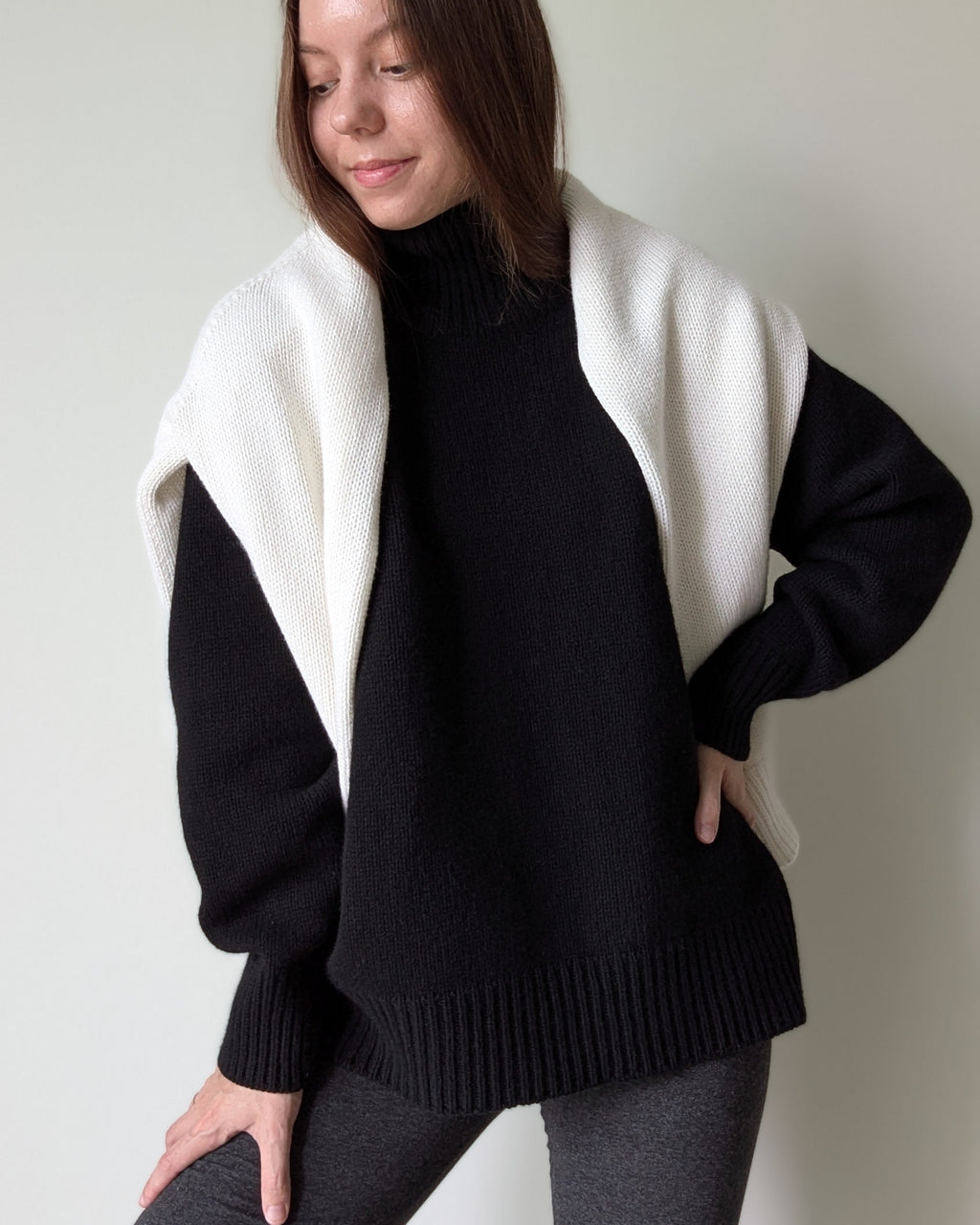 black cashmere blend sweater women