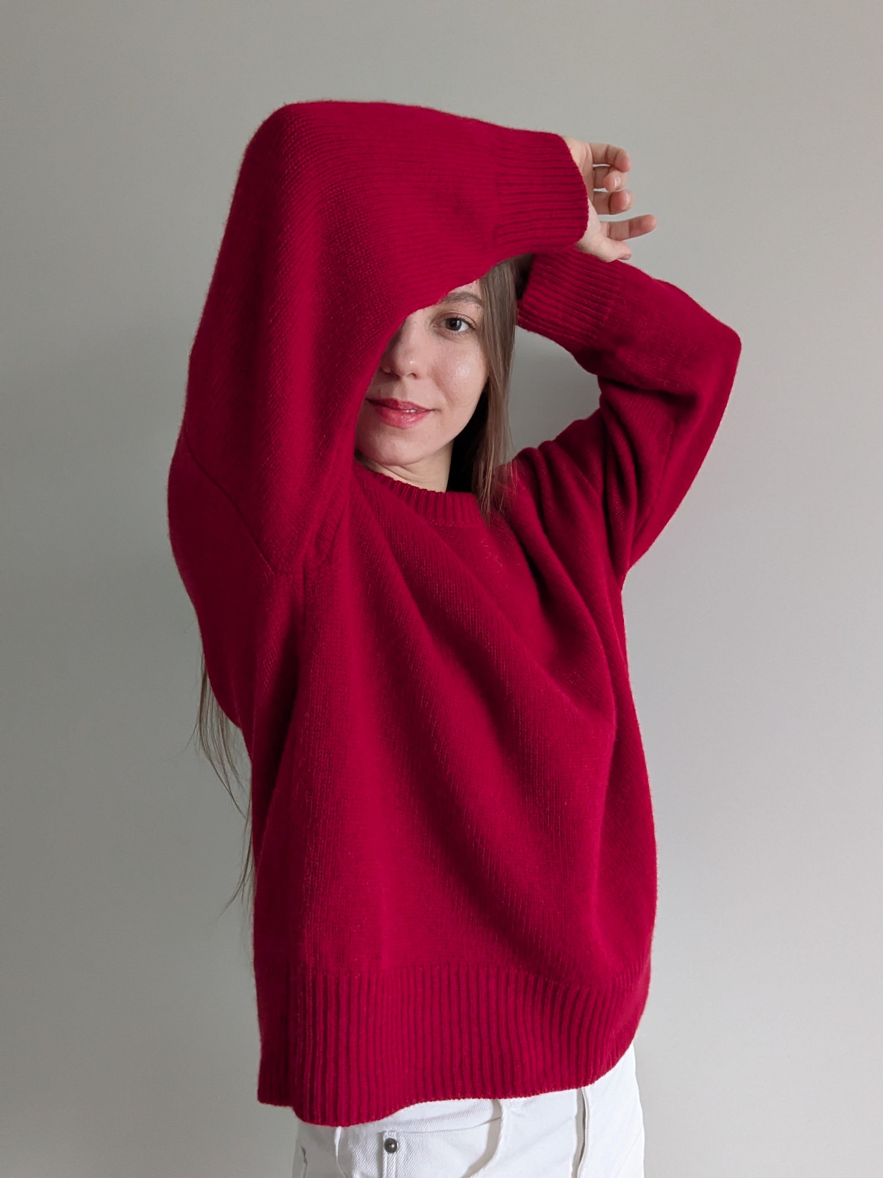 red cashmere sweater women