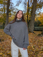 Pure Cashmere Turtleneck Sweater - Oversized High Neck Jumper