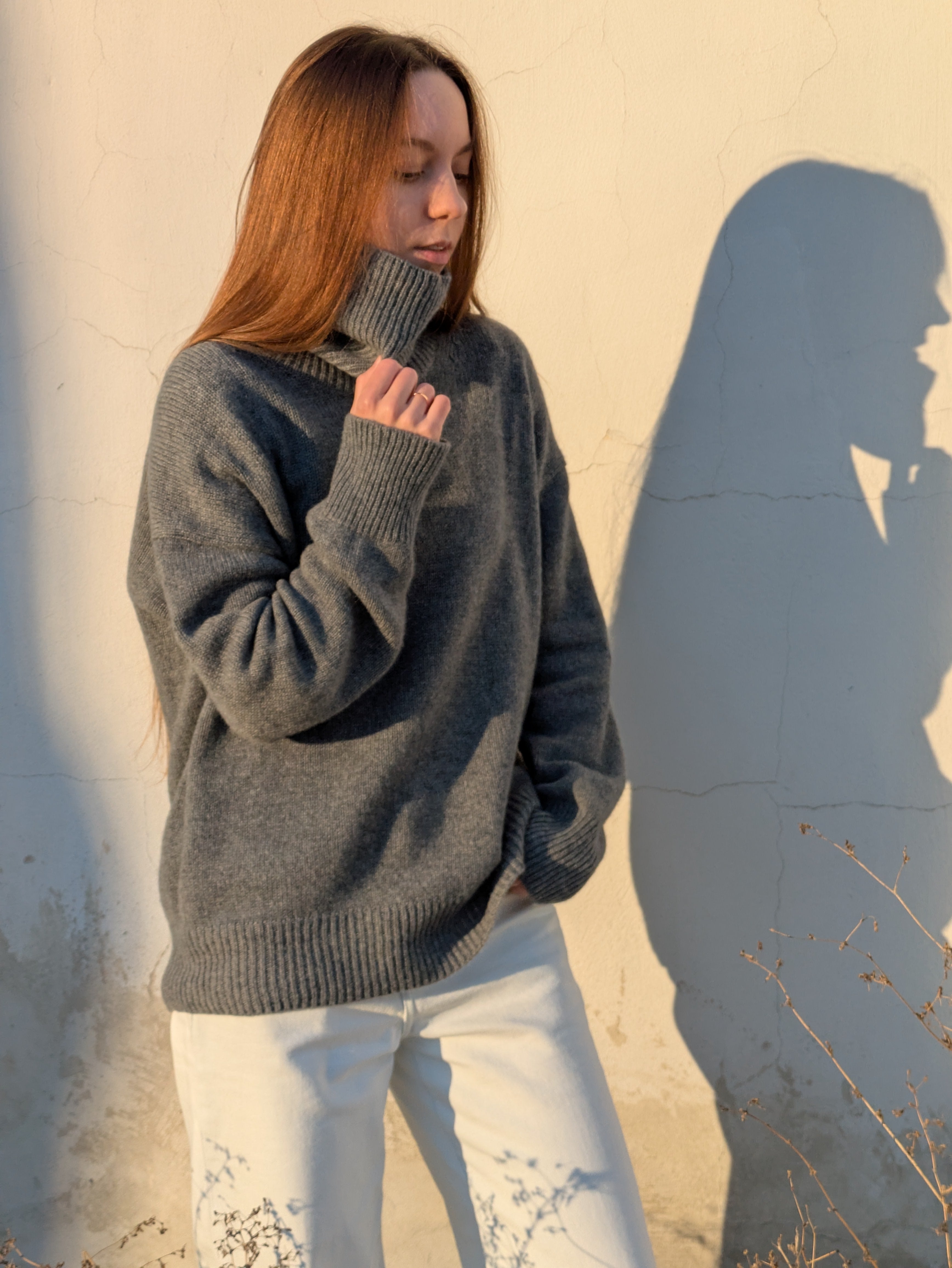 Pure Cashmere Turtleneck Sweater - Oversized High Neck Jumper