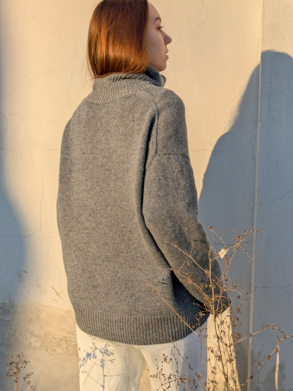 gray cashmere sweater women