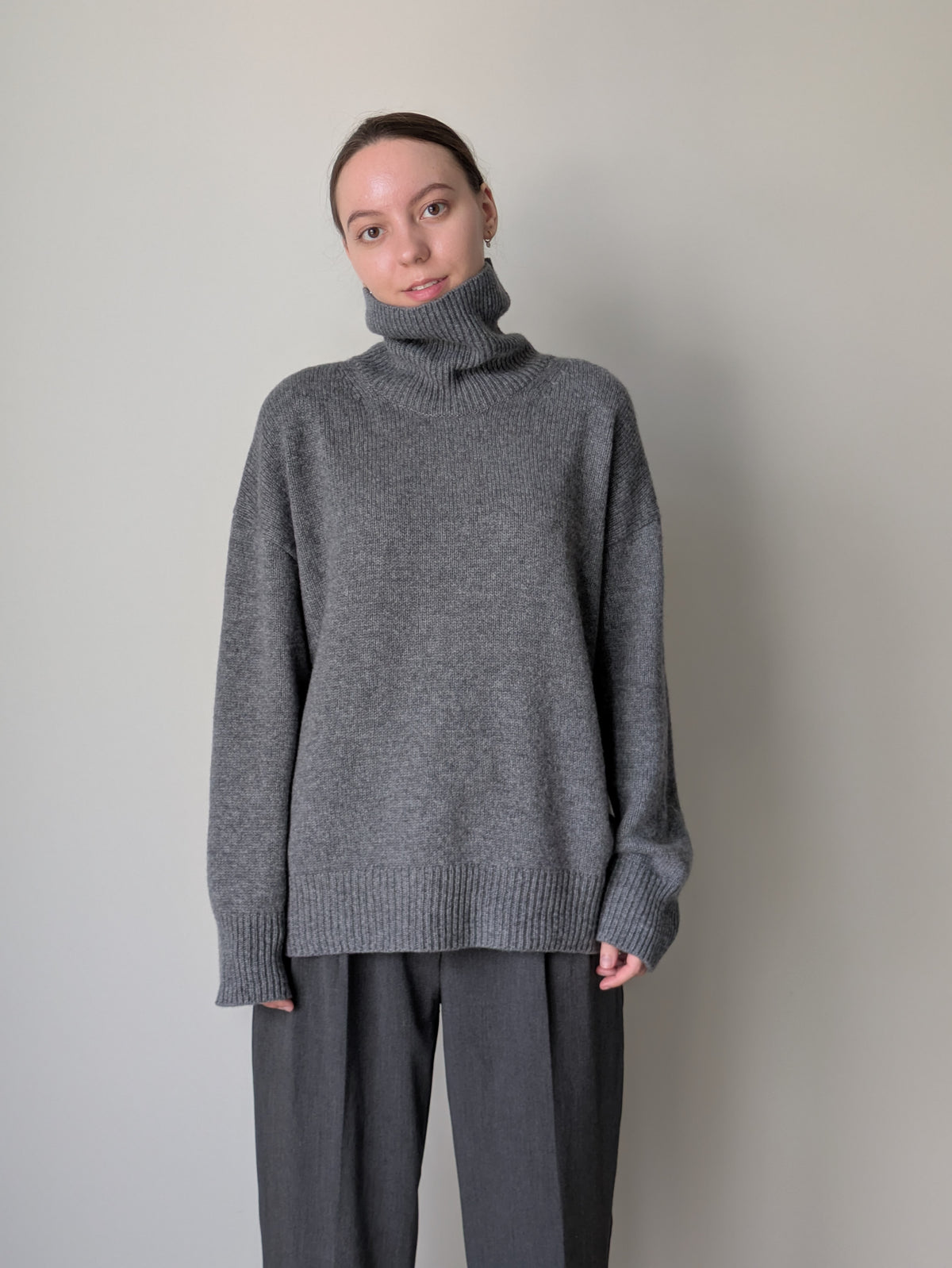 Gray cashmere sweater