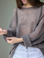 Oversized Mohair Sweater – Fluffy Sheer Knit Jumper, Transparent Lightweight Pullover