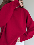 red cashmere sweater women